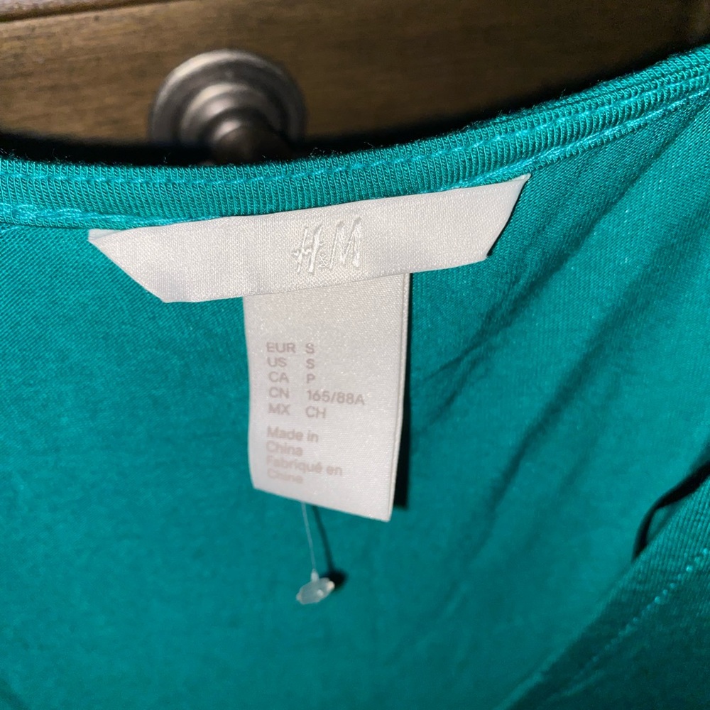 H&M Teal stretch wrap dress US S